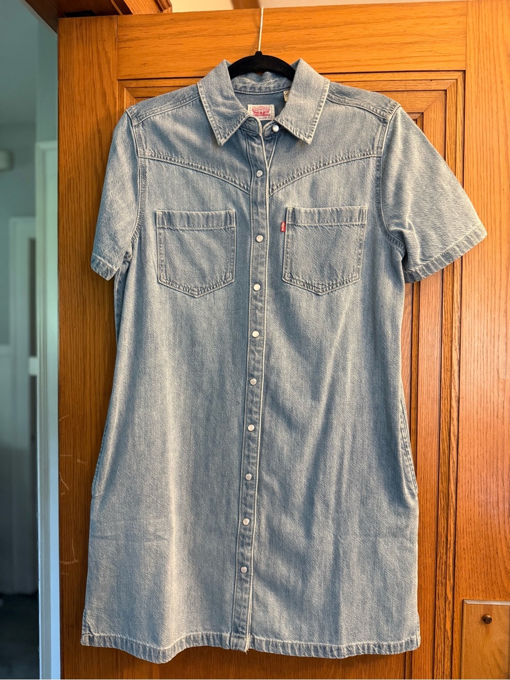Levi's Light Wash Denim Mini Shirt Dress